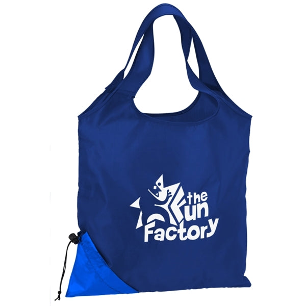 Metallic Accent Foldaway Tote Bag