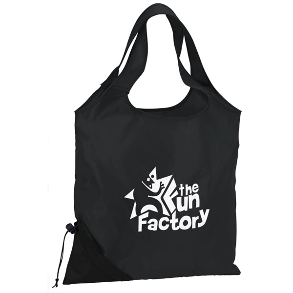 Metallic Accent Foldaway Tote Bag