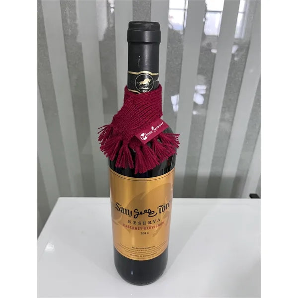 Knitted wine bottle scarf