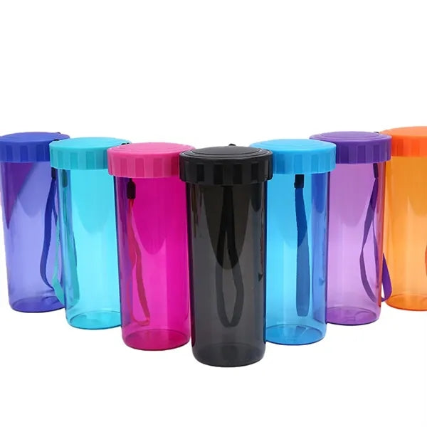 14oz Clear Plastic Water Bottle With Strap