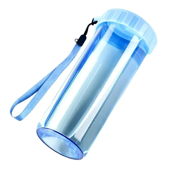 14oz Clear Plastic Water Bottle With Strap