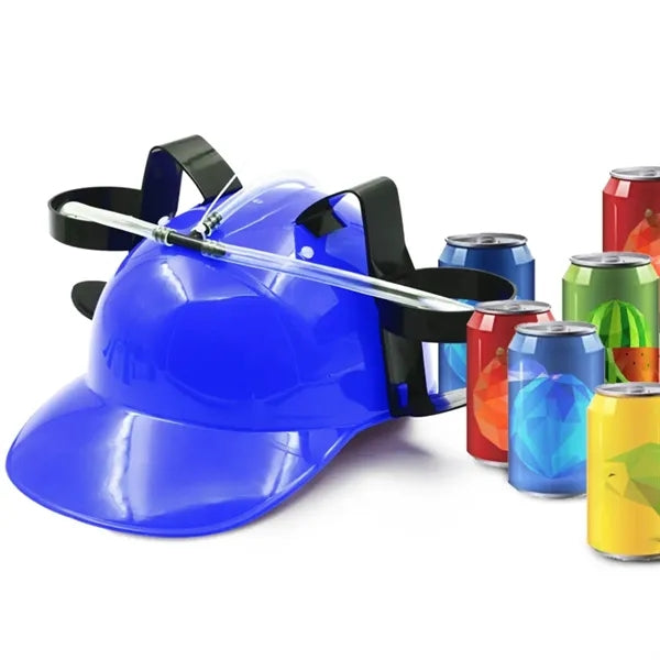 Hands-Free Drink Helmet with Dual Can Holders