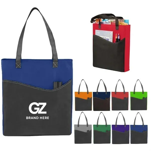 Pocket Non-Woven Convention Tote Bag