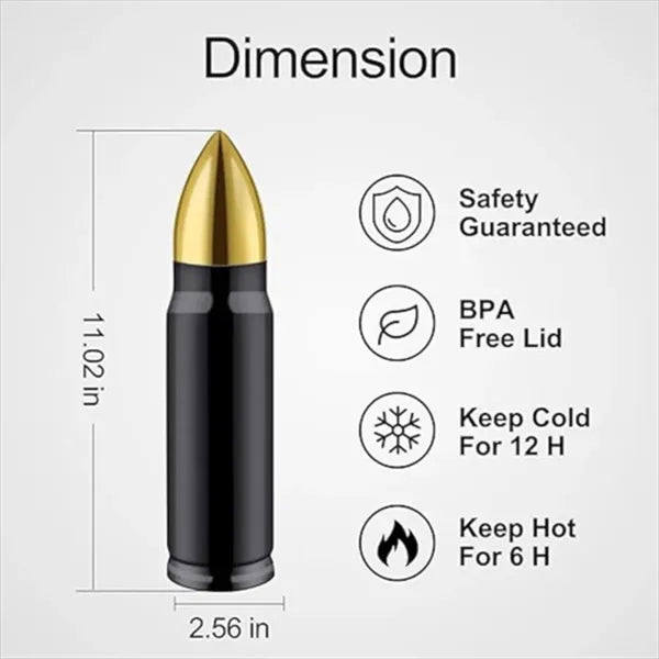 17Oz Stainless Steel Bullet Shape Water Bottle