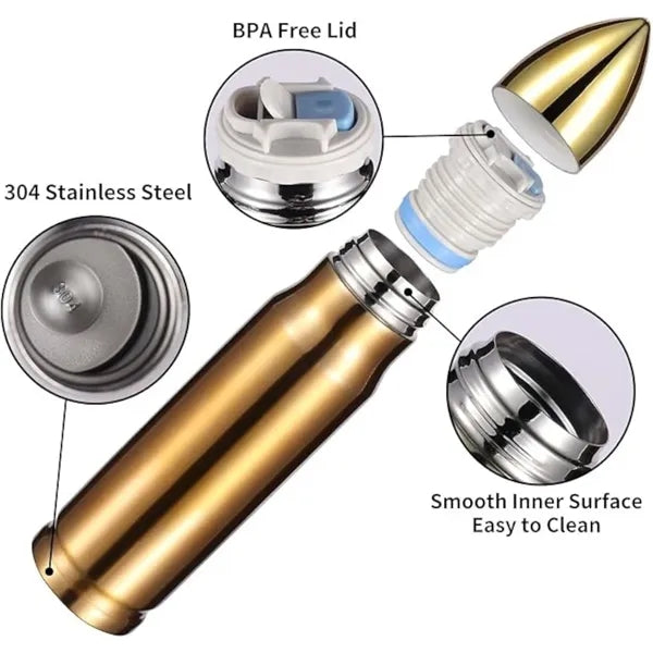 17Oz Stainless Steel Bullet Shape Water Bottle