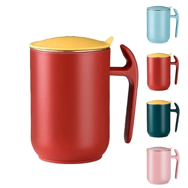 Stainless Steel Coffee Mug With Lid And Handle