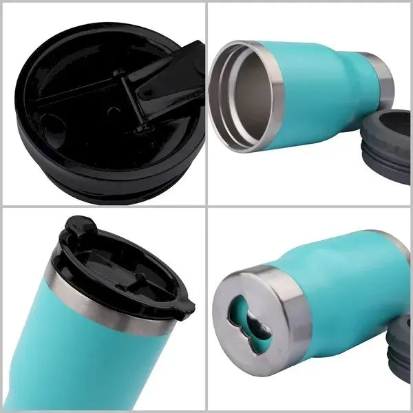 14oz Insulated Can Cooler W/ Bottle Opener & Double Lids