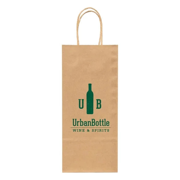 Recycled Natural Kraft Shopping Bag Wine Bottle Size
