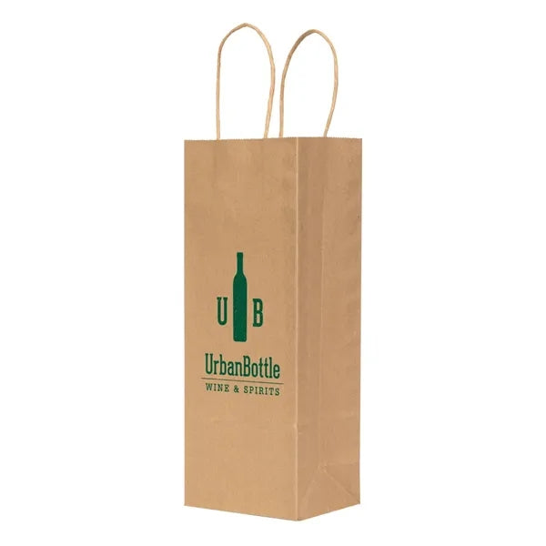 Recycled Natural Kraft Shopping Bag Wine Bottle Size