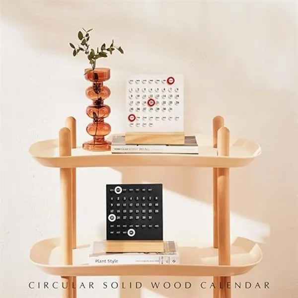 Perpetual Desk Wood Stand Acrylic Calendar