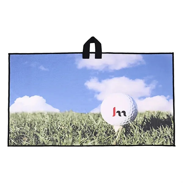 Microfiber waffle golf towel with logo