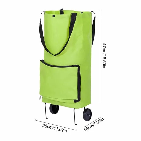 Foldable Shopping Cart With Front Zip Pocket