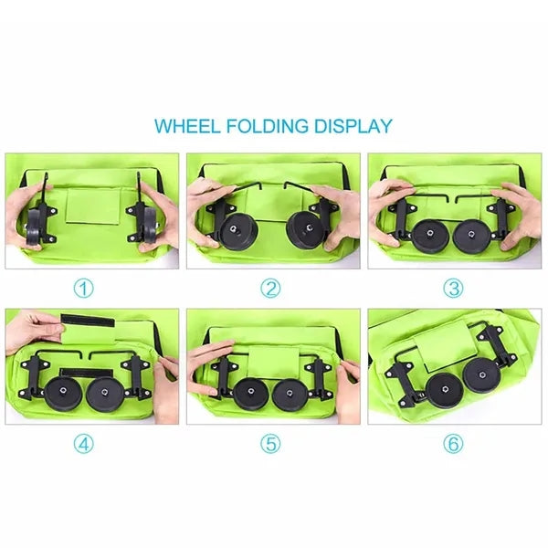 Foldable Shopping Cart With Front Zip Pocket