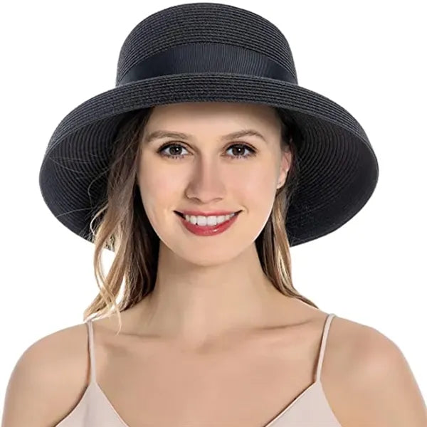 Fashionable straw sunshade hats for ladies