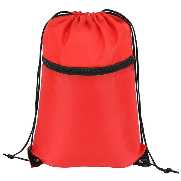 Sports Cinch Backpack with Zippered Pocket