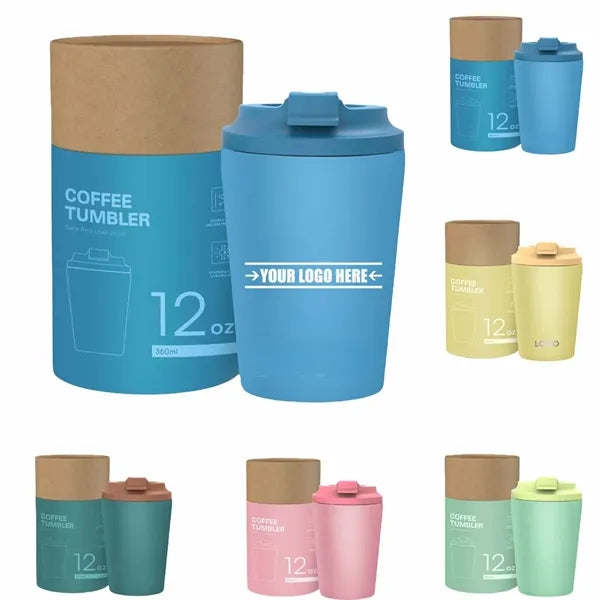 12oz Stainless Steel Double-Layer Portable Flip-Top Insulate