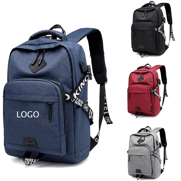 Men and Women Usb Charging Interface Backpack