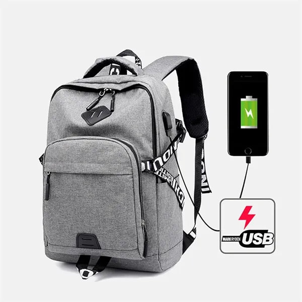 Men and Women Usb Charging Interface Backpack