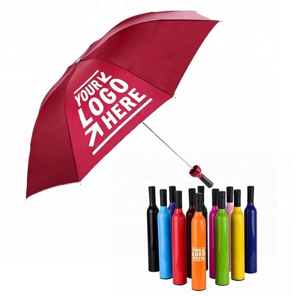 Colourful Customized Wine Bottle Umbrella