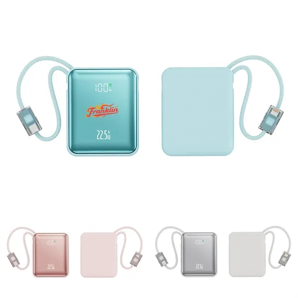 Mini 10000mAh Dual Cable Power Bank