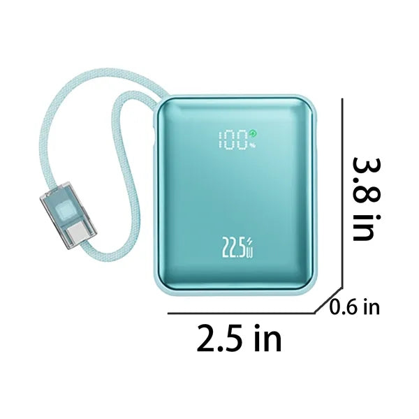 Mini 10000mAh Dual Cable Power Bank