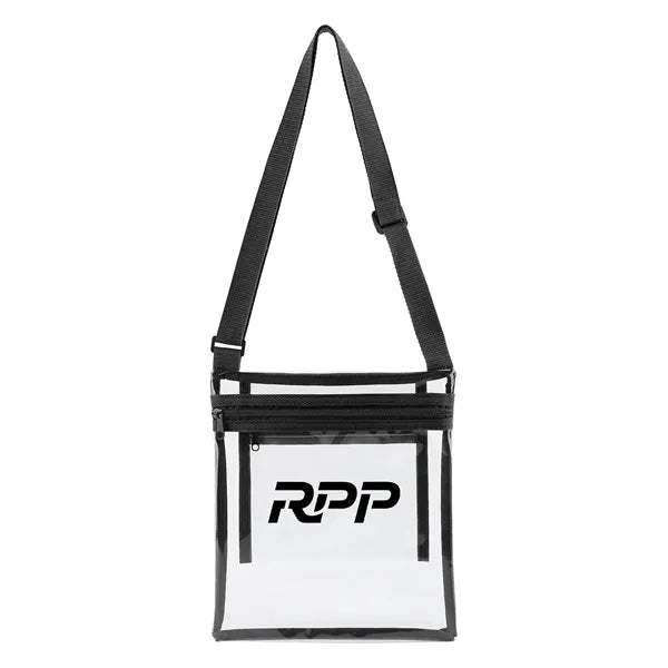 9" X 10" Clear PVC Crossbody Stadium Bag