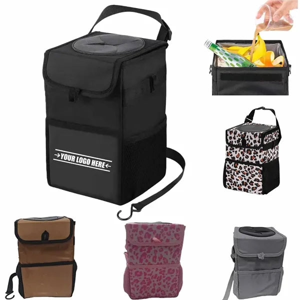 Foldable car trash can storage bag