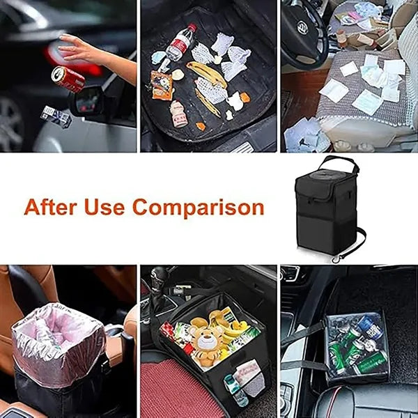 Foldable car trash can storage bag