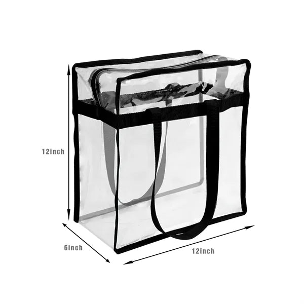 Clear PVC Stadium Tote with Zip Closure