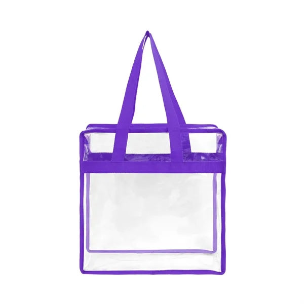 Clear PVC Stadium Tote with Zip Closure