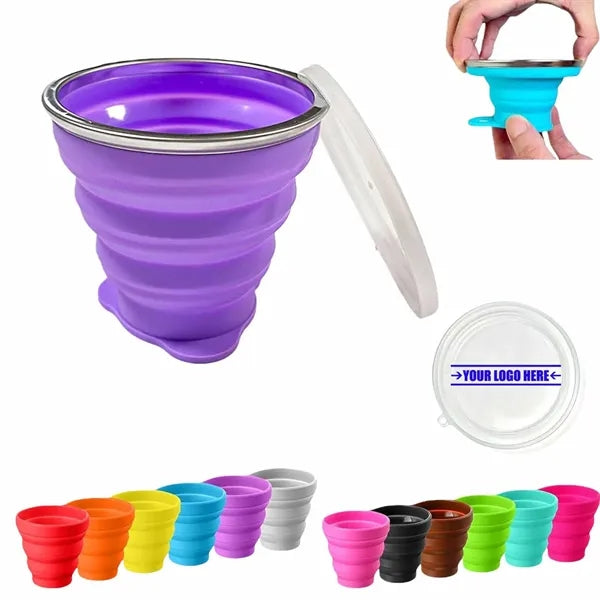 Outdoor camping silicone collapsible travel mug