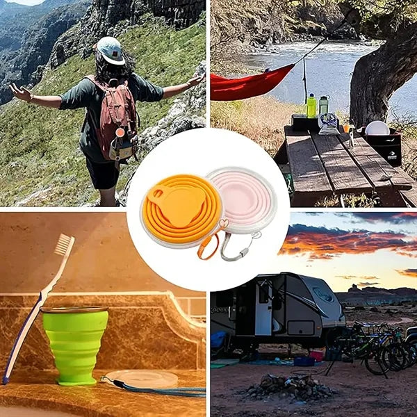 Outdoor camping silicone collapsible travel mug