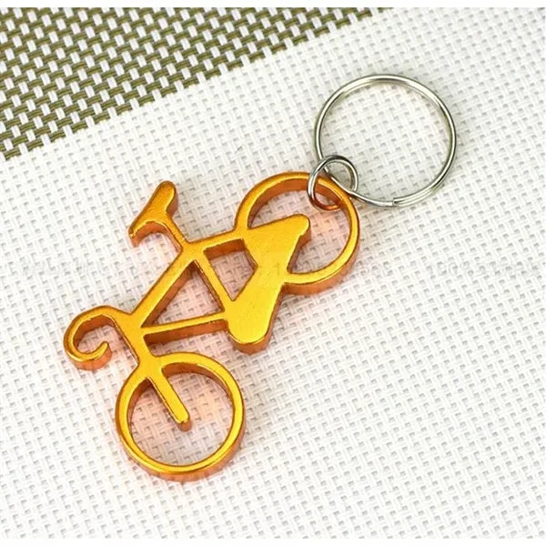 Bicycle Shaped Aluminum Bottle Opener Key Tag