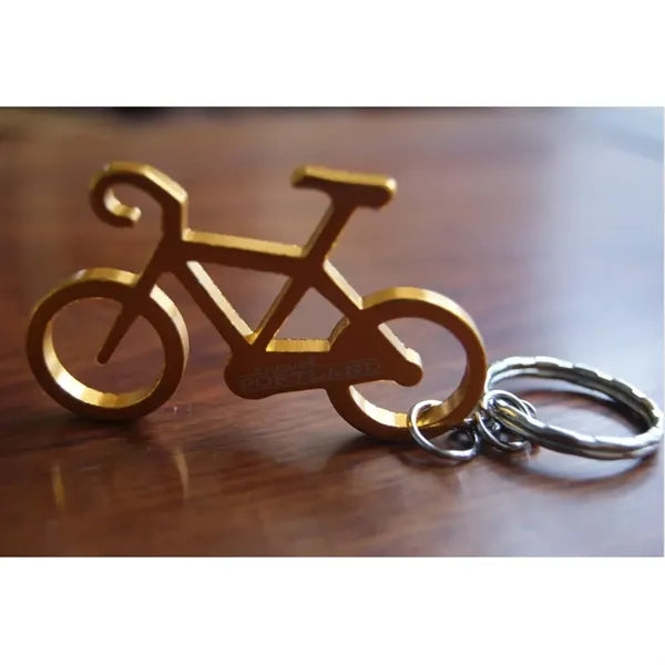 Bicycle Shaped Aluminum Bottle Opener Key Tag