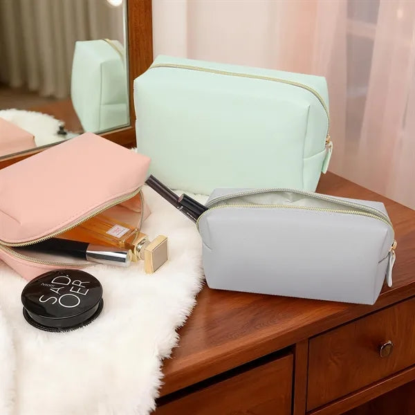Portable PU Leather Cosmetic Bag