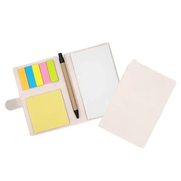 Recycled Sticky Notes Notebook with Ballpoint Pen