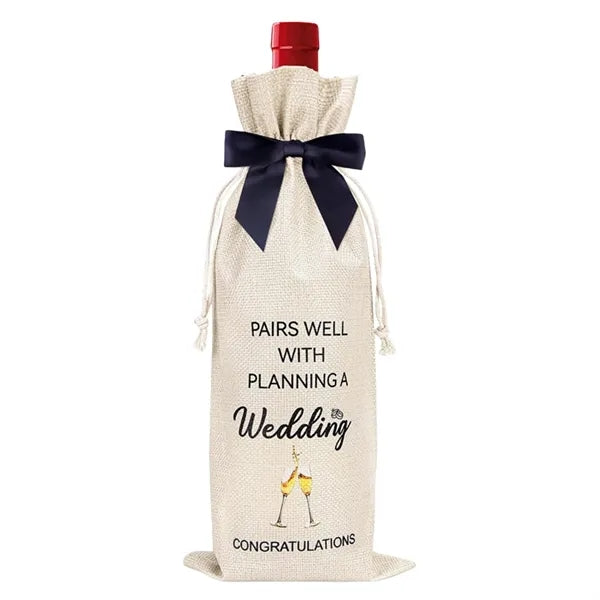 Engagement Wedding Champagne Gift Linen Wine Bags