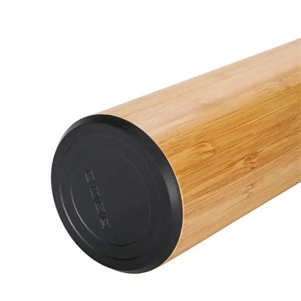 16 Oz Vacuum Bamboo Bottle
