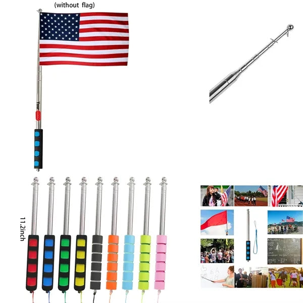 Assorted Color Telescoping Handheld Flagpole