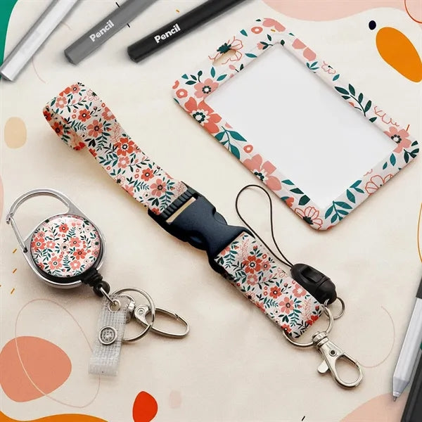 Id Badge Holder With Lanyard And Carabiner Clip