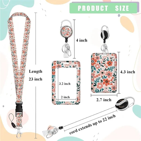 Id Badge Holder With Lanyard And Carabiner Clip