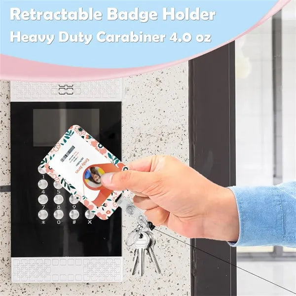 Id Badge Holder With Lanyard And Carabiner Clip