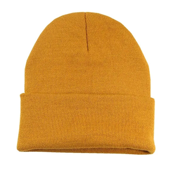 Unisex Silk Lined Knit Cuffed Warm Beanie Hat
