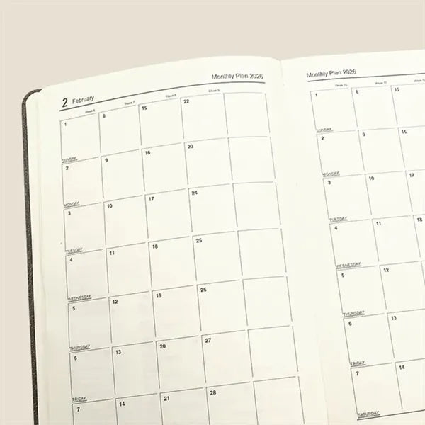 2026 Eco-Friendly Daily Planner Notebook with Cork Cover
