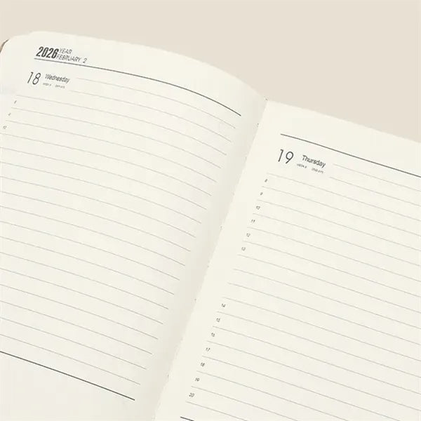 2026 Eco-Friendly Daily Planner Notebook with Cork Cover