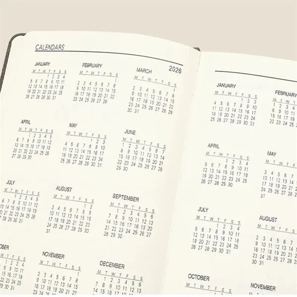2026 Eco-Friendly Daily Planner Notebook with Cork Cover