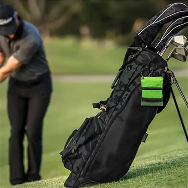 Golf Accessory Pouch with Carabiner and Zipper Pockets