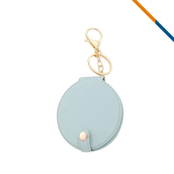 PeltGlow Leather Keychain Compact Mirror