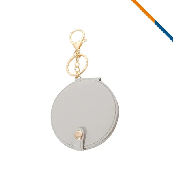 PeltGlow Leather Keychain Compact Mirror
