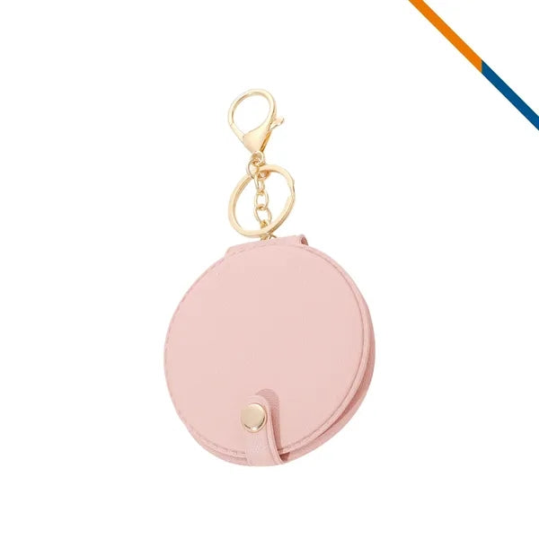 PeltGlow Leather Keychain Compact Mirror